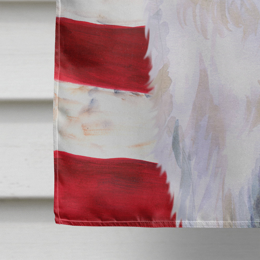 Borzoi Patriotic House Flag 28x40 Porch Sleeve Pole Decorative Outside Yard Banner Artwork Wall Hanging, Polyester