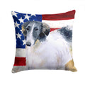 Borzoi Patriotic Decorative Throw Pillow 14x14 Indoor Outdoor Accent Cushion, Fabric Cover with Insert for Sofa, Bed, Porch & Living Room