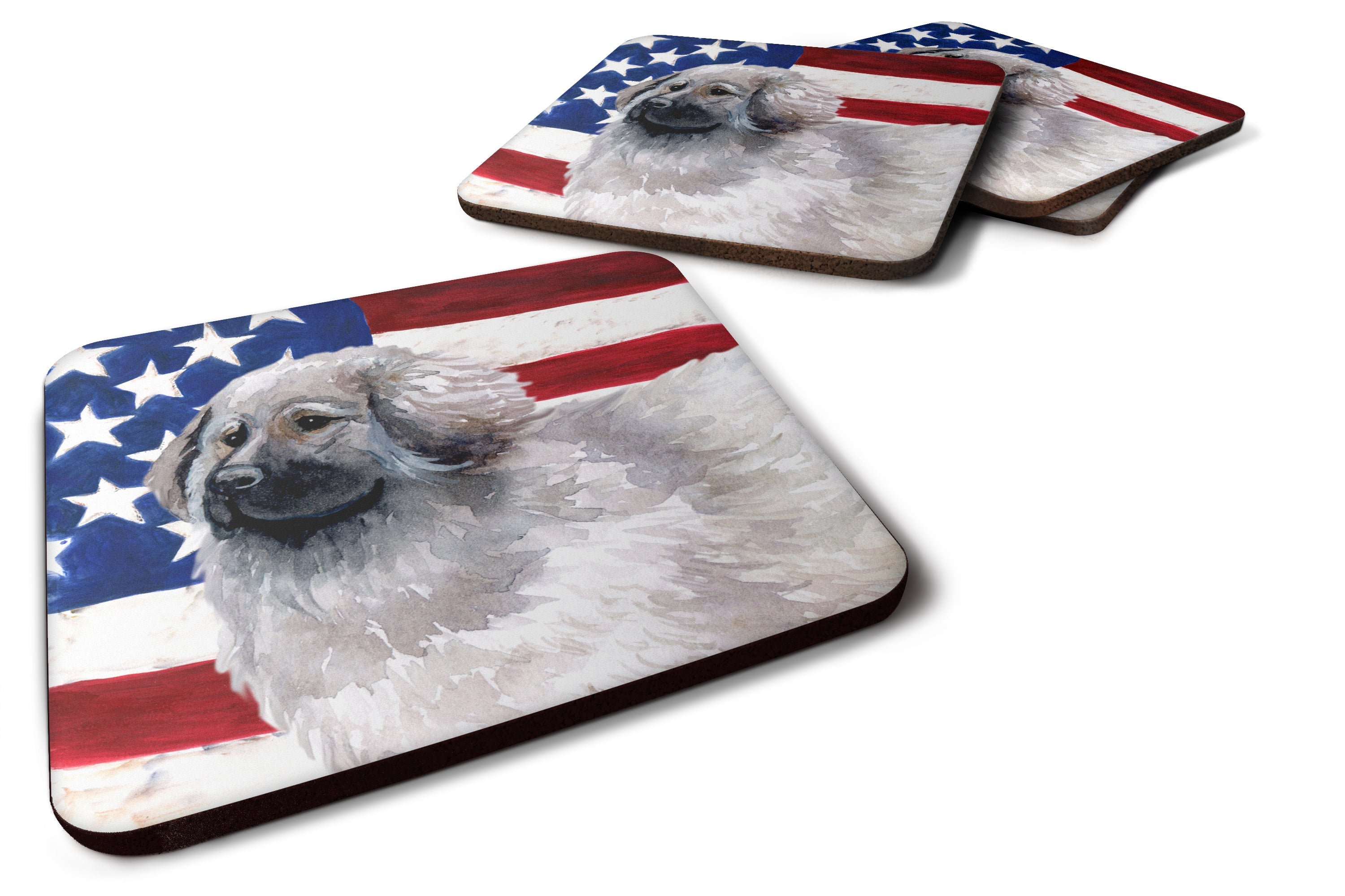 Moscow Watchdog Patriotic Foam Coasters Set of 4 Cup Coasters for Indoor Outdoor, Tabletop Protection, Anti Slip, Mouse pad Material