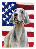 Weimaraner Patriotic House Flag 28x40 Porch Sleeve Pole Decorative Outside Yard Banner Artwork Wall Hanging, Polyester