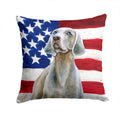 Weimaraner Patriotic Decorative Throw Pillow 14x14 Indoor Outdoor Accent Cushion, Fabric Cover with Insert for Sofa, Bed, Porch & Living Room