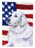 Maremma Sheepdog Patriotic House Flag 28x40 Porch Sleeve Pole Decorative Outside Yard Banner Artwork Wall Hanging, Polyester