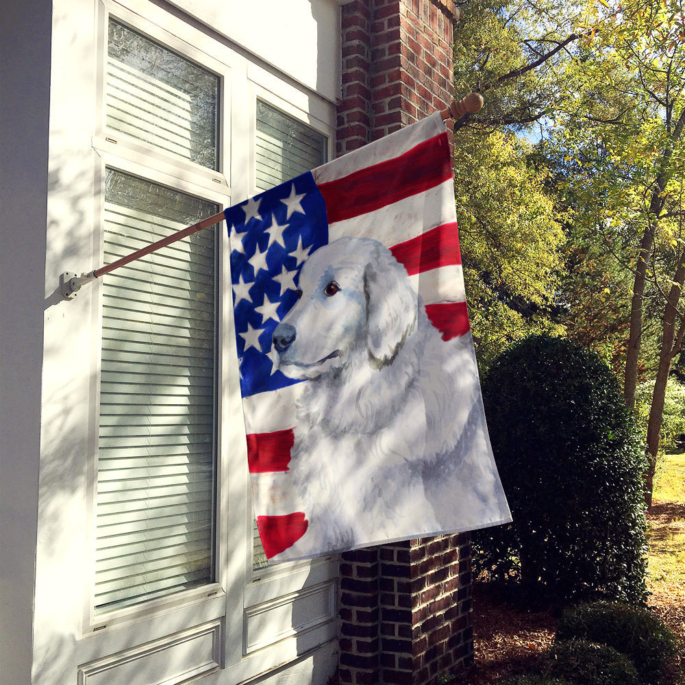 Maremma Sheepdog Patriotic House Flag 28x40 Porch Sleeve Pole Decorative Outside Yard Banner Artwork Wall Hanging, Polyester