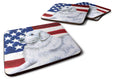 Maremma Sheepdog Patriotic Foam Coasters Set of 4 Cup Coasters for Indoor Outdoor, Tabletop Protection, Anti Slip, Mouse pad Material