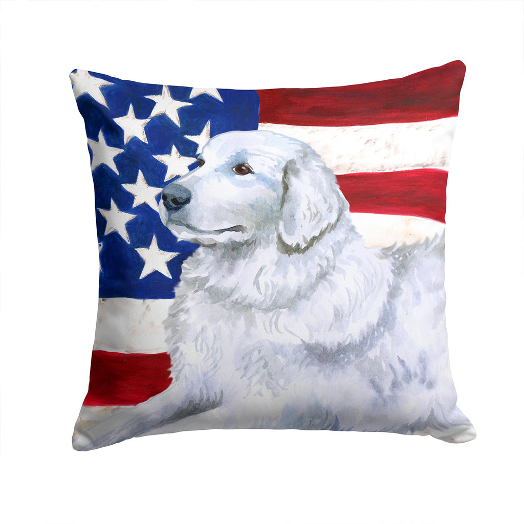 Maremma Sheepdog Patriotic Decorative Throw Pillow 14x14 Indoor Outdoor Accent Cushion, Fabric Cover with Insert for Sofa, Bed, Porch & Living Room