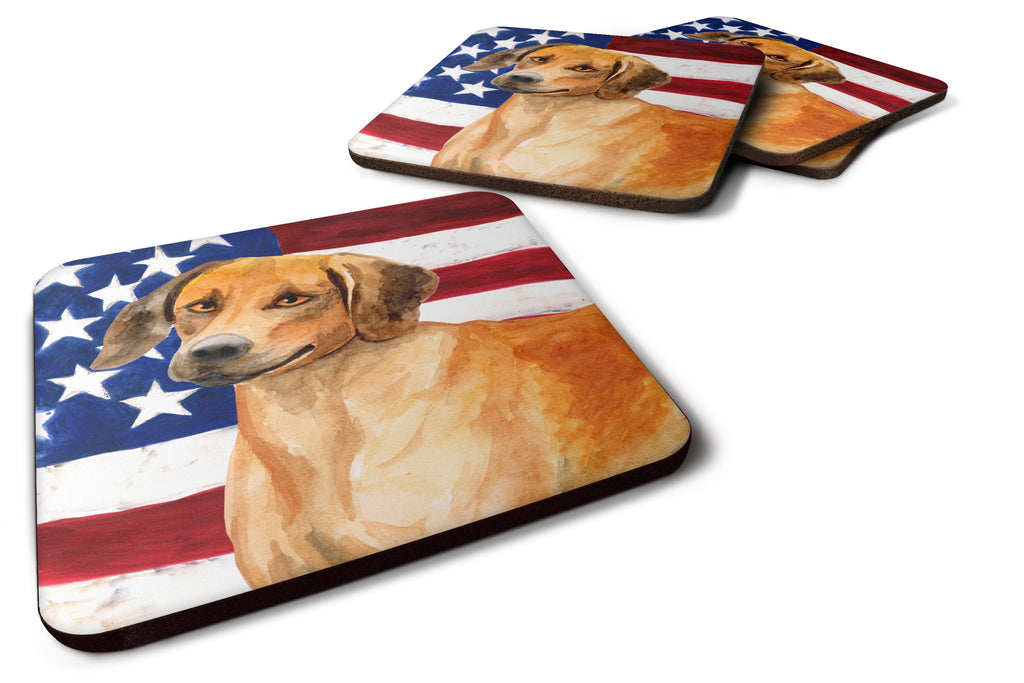 Rhodesian Ridgeback Patriotic Foam Coasters Set of 4 Cup Coasters for Indoor Outdoor, Tabletop Protection, Anti Slip, Mouse pad Material