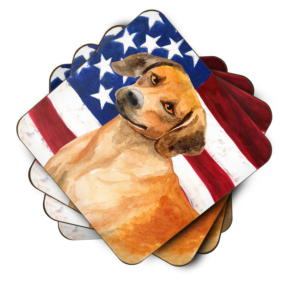 Rhodesian Ridgeback Patriotic Foam Coasters Set of 4 Cup Coasters for Indoor Outdoor, Tabletop Protection, Anti Slip, Mouse pad Material