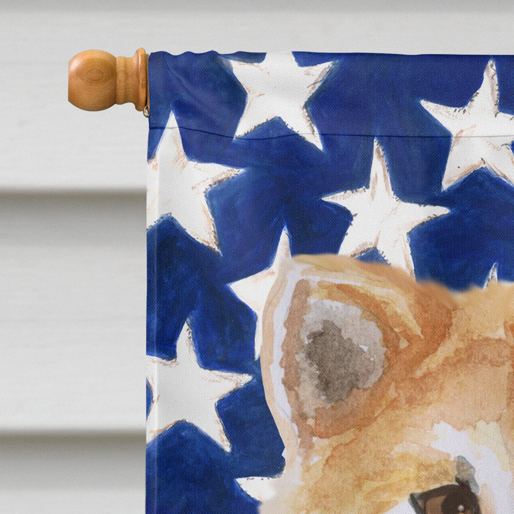 Shiba Inu Patriotic House Flag 28x40 Porch Sleeve Pole Decorative Outside Yard Banner Artwork Wall Hanging, Polyester