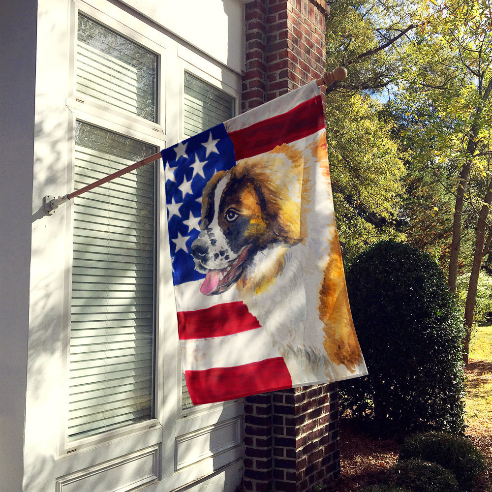 Saint Bernard Patriotic House Flag 28x40 Porch Sleeve Pole Decorative Outside Yard Banner Artwork Wall Hanging, Polyester