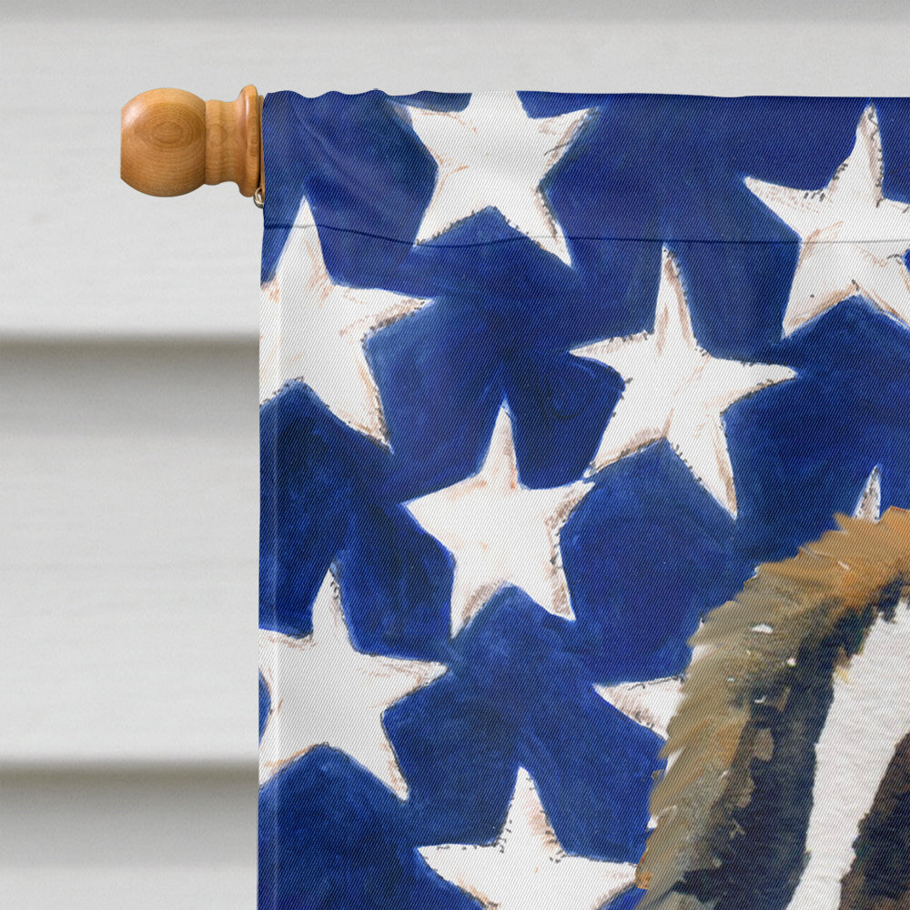 Saint Bernard Patriotic House Flag 28x40 Porch Sleeve Pole Decorative Outside Yard Banner Artwork Wall Hanging, Polyester