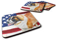 Saint Bernard Patriotic Foam Coasters Set of 4 Cup Coasters for Indoor Outdoor, Tabletop Protection, Anti Slip, Mouse pad Material