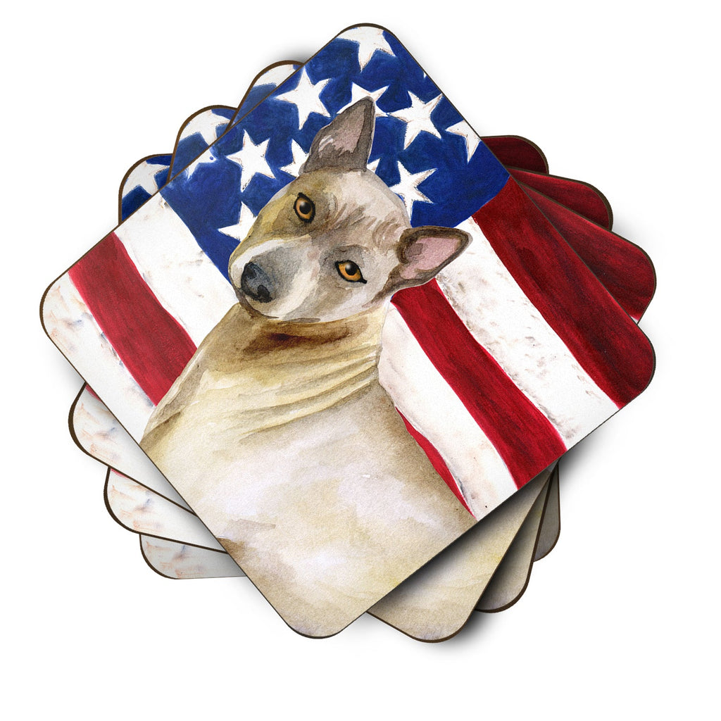 Thai Ridgeback Patriotic Foam Coasters Set of 4 Cup Coasters for Indoor Outdoor, Tabletop Protection, Anti Slip, Mouse pad Material