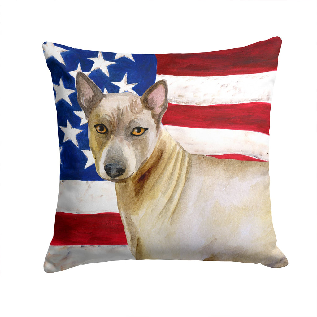 Thai Ridgeback Patriotic Decorative Throw Pillow 14x14 Indoor Outdoor Accent Cushion, Fabric Cover with Insert for Sofa, Bed, Porch & Living Room