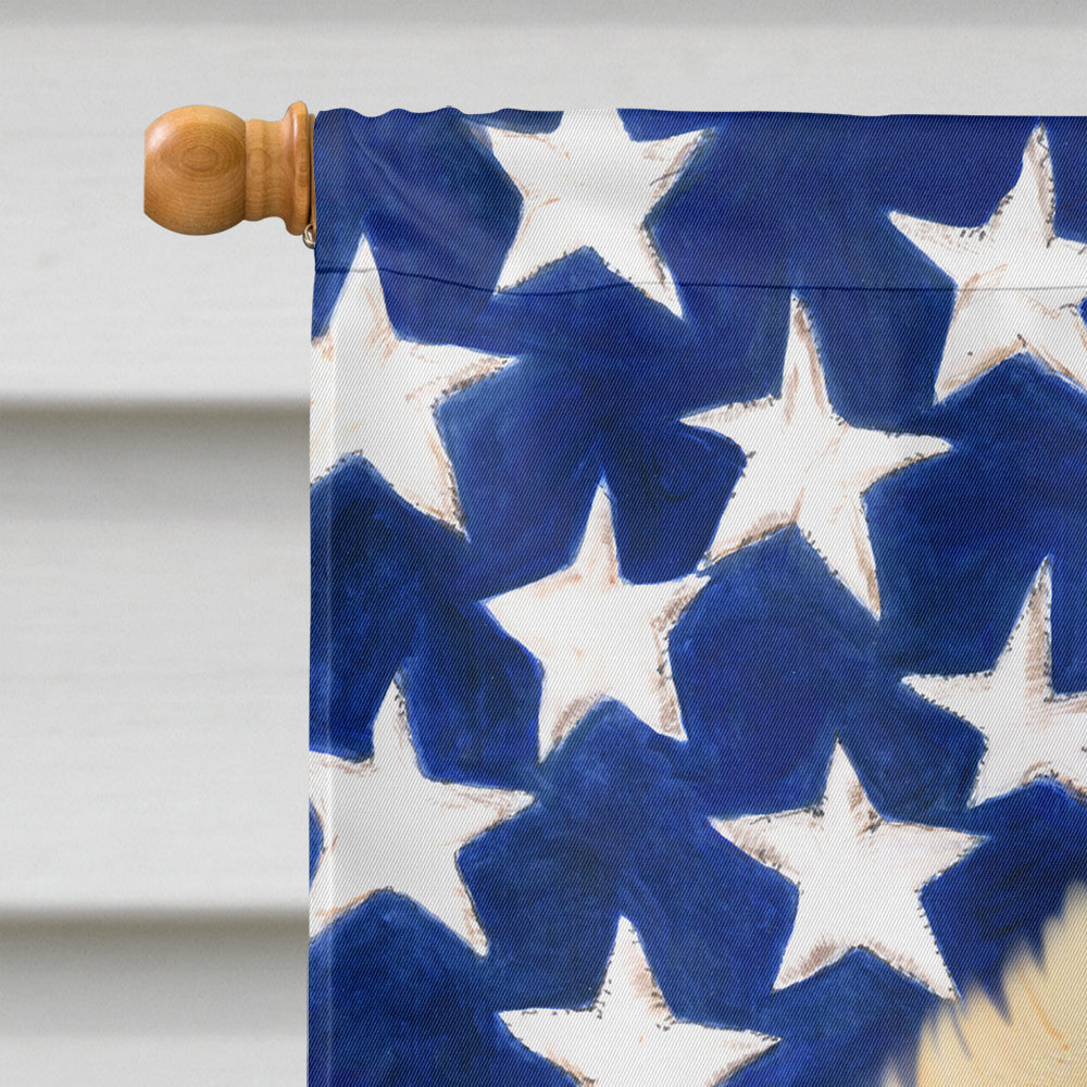 Pomeranian Patriotic House Flag 28x40 Porch Sleeve Pole Decorative Outside Yard Banner Artwork Wall Hanging, Polyester