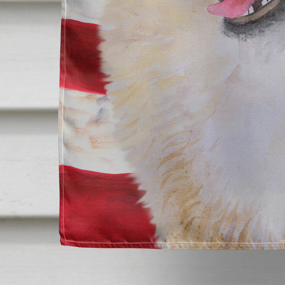 Pomeranian Patriotic House Flag 28x40 Porch Sleeve Pole Decorative Outside Yard Banner Artwork Wall Hanging, Polyester