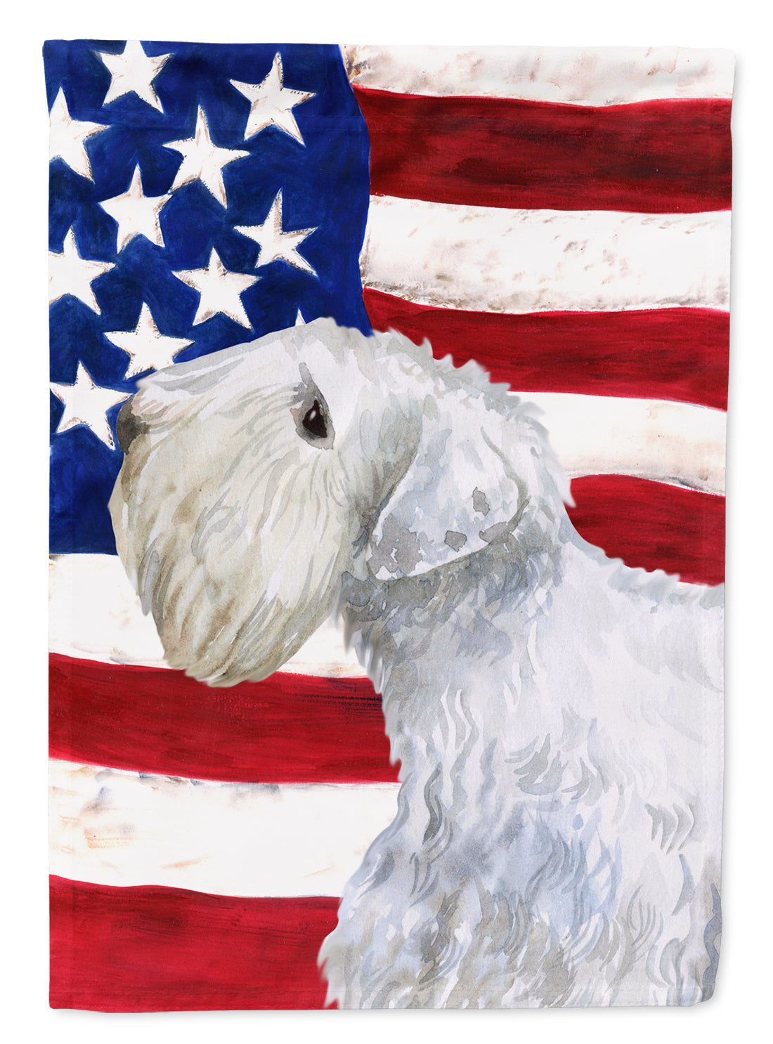 Sealyham Terrier Patriotic House Flag 28x40 Porch Sleeve Pole Decorative Outside Yard Banner Artwork Wall Hanging, Polyester