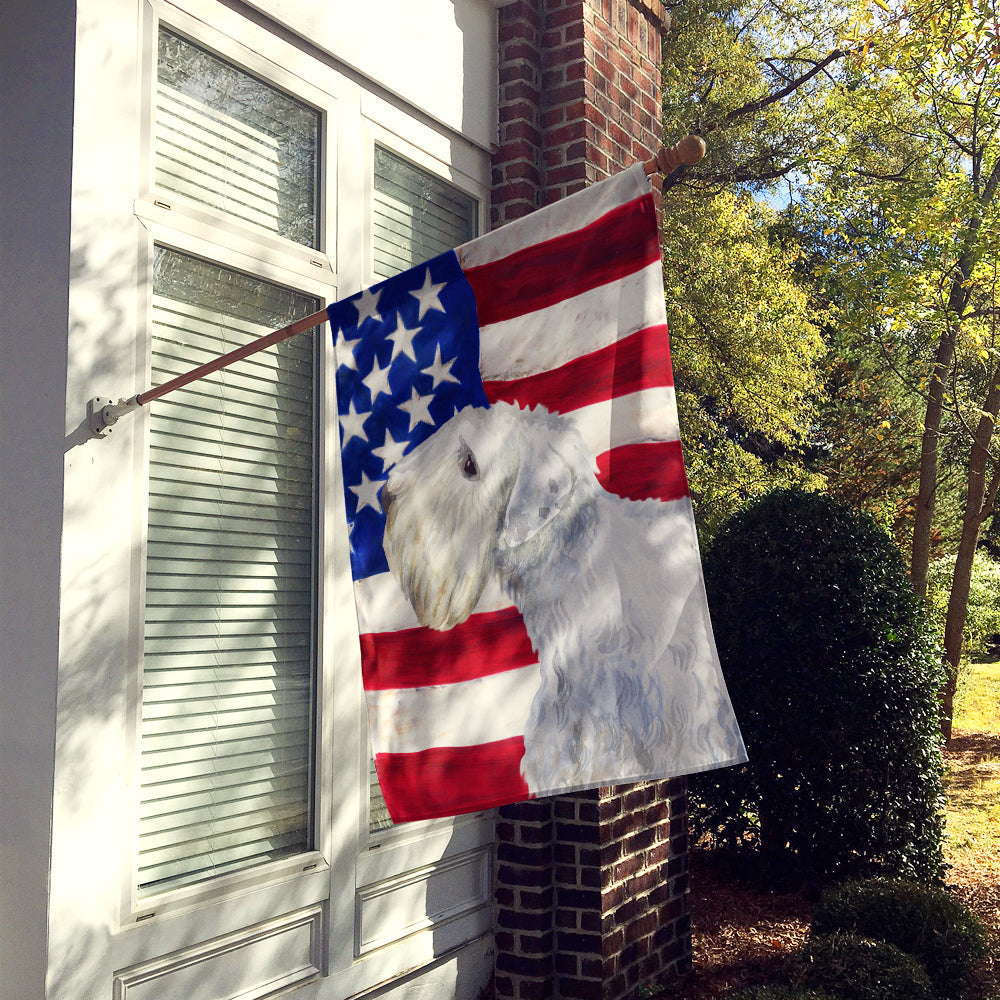 Sealyham Terrier Patriotic House Flag 28x40 Porch Sleeve Pole Decorative Outside Yard Banner Artwork Wall Hanging, Polyester
