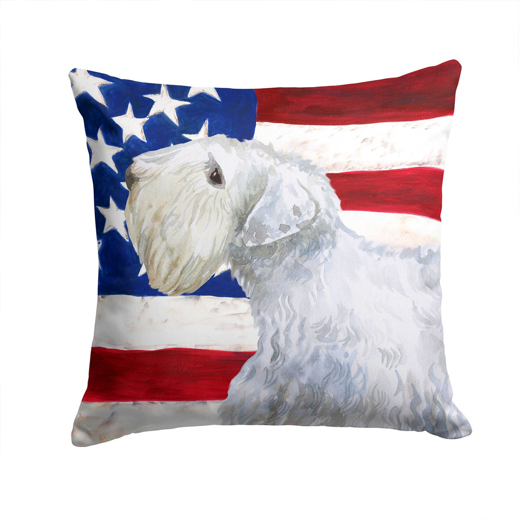 Sealyham Terrier Patriotic Decorative Throw Pillow 14x14 Indoor Outdoor Accent Cushion, Fabric Cover with Insert for Sofa, Bed, Porch & Living Room