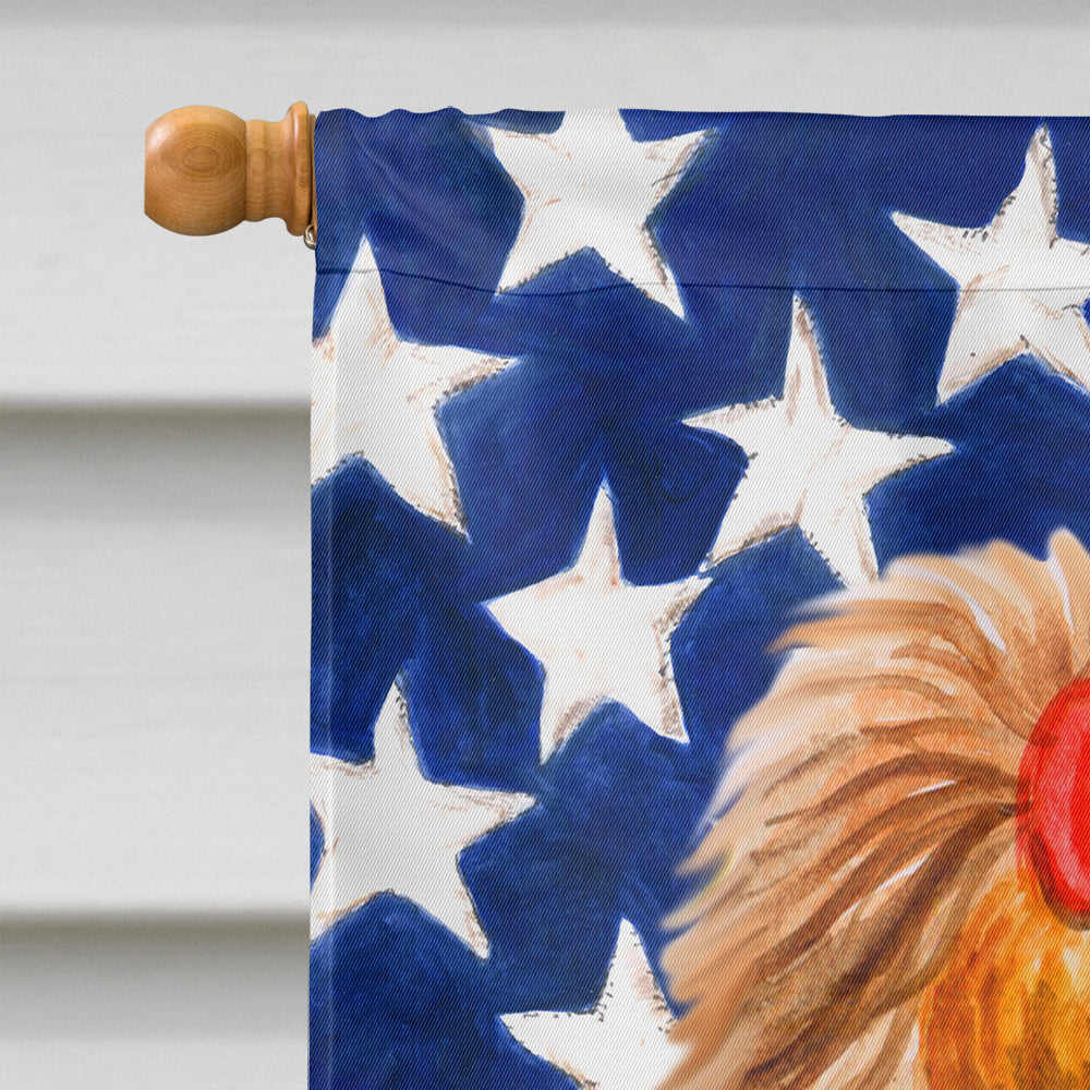 Yorkshire Terrier Patriotic House Flag 28x40 Porch Sleeve Pole Decorative Outside Yard Banner Artwork Wall Hanging, Polyester