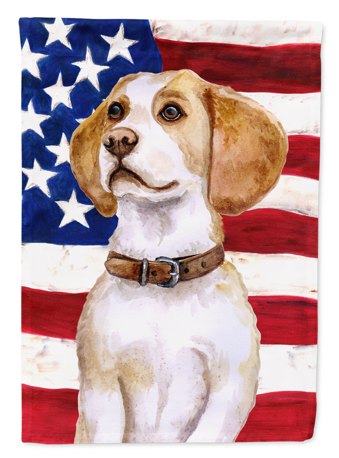 Beagle Patriotic House Flag 28x40 Porch Sleeve Pole Decorative Outside Yard Banner Artwork Wall Hanging, Polyester