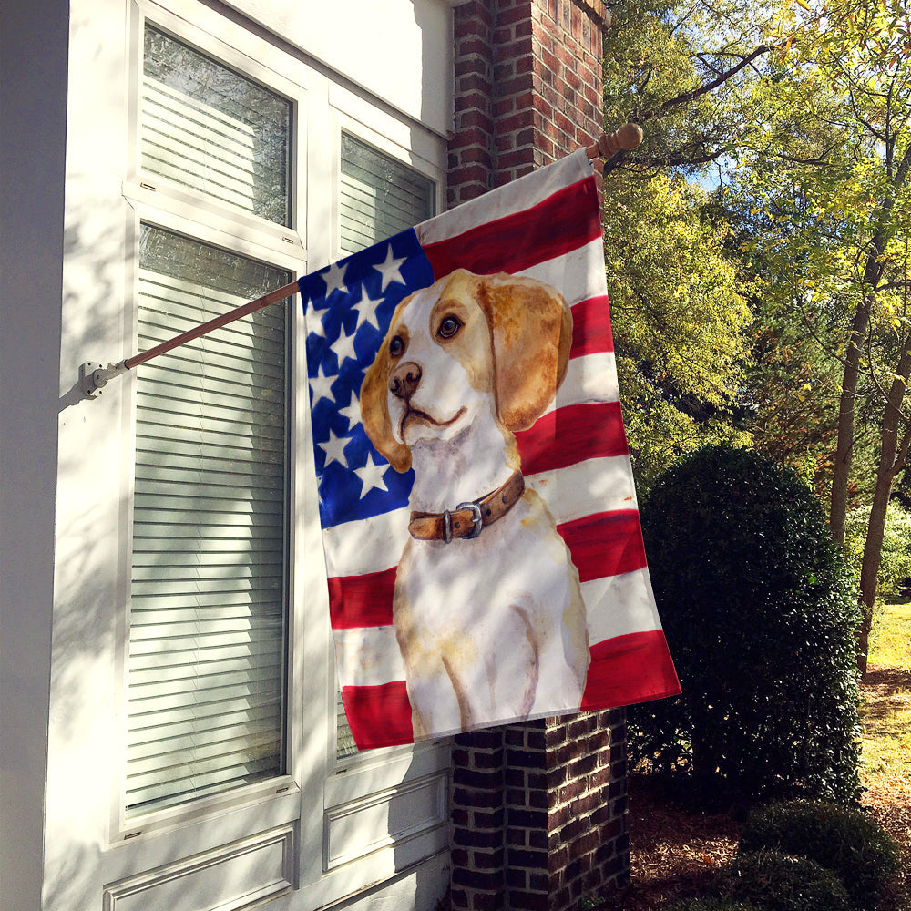 Beagle Patriotic House Flag 28x40 Porch Sleeve Pole Decorative Outside Yard Banner Artwork Wall Hanging, Polyester