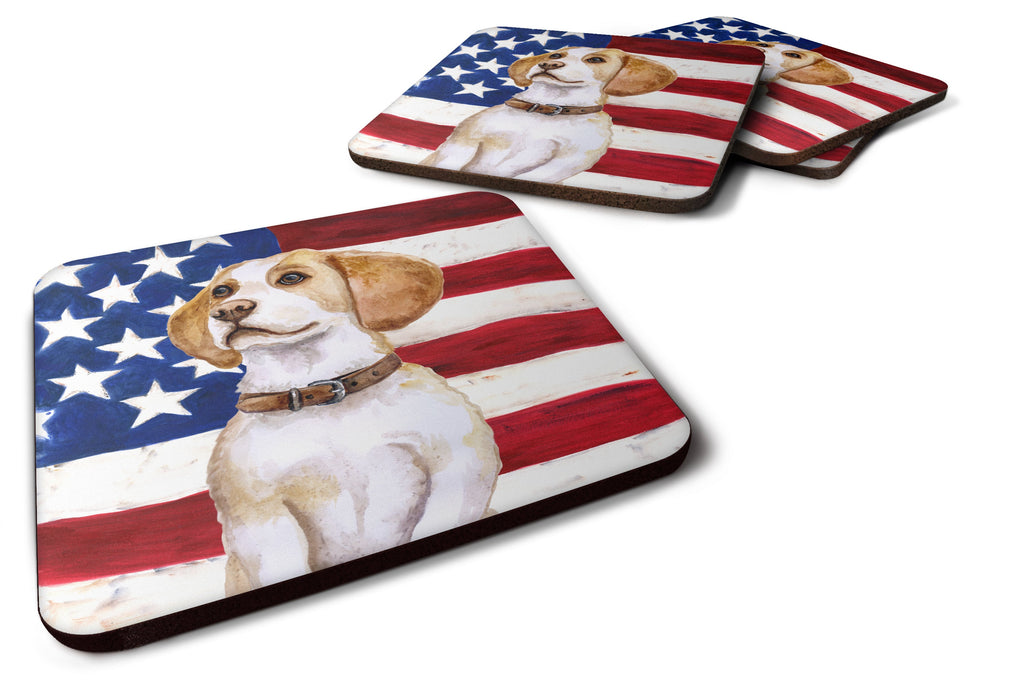 Beagle Patriotic Foam Coasters Set of 4 Cup Coasters for Indoor Outdoor, Tabletop Protection, Anti Slip, Mouse pad Material