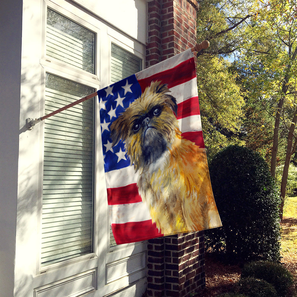 Brussels Griffon Patriotic House Flag 28x40 Porch Sleeve Pole Decorative Outside Yard Banner Artwork Wall Hanging, Polyester