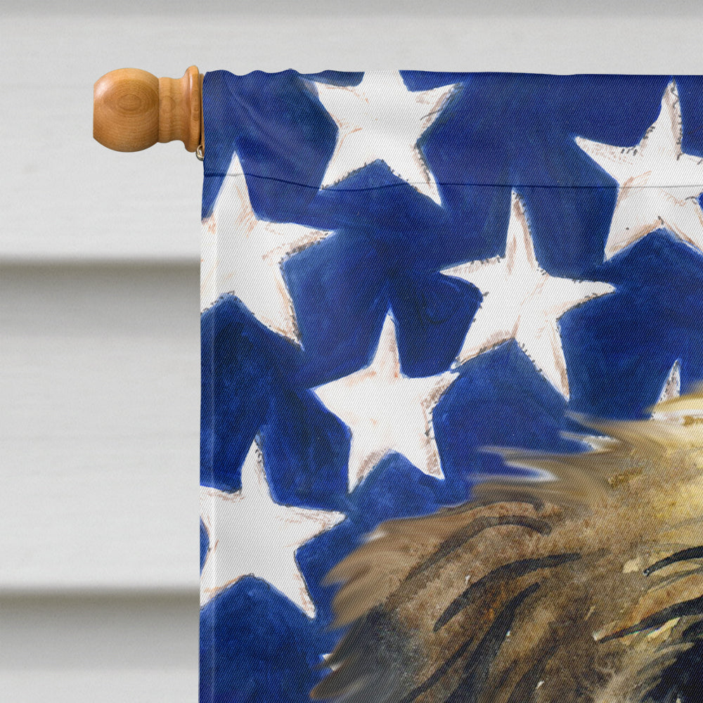Brussels Griffon Patriotic House Flag 28x40 Porch Sleeve Pole Decorative Outside Yard Banner Artwork Wall Hanging, Polyester