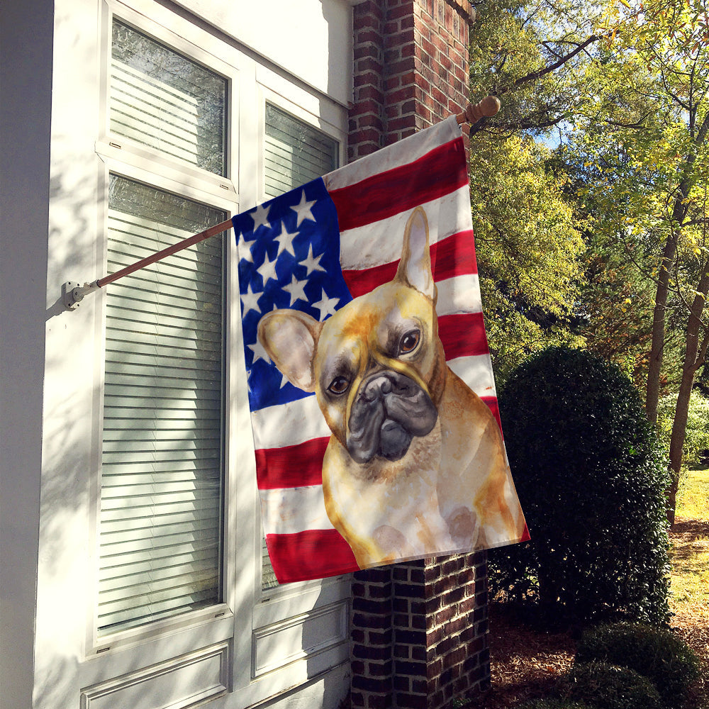 French Bulldog Patriotic House Flag 28x40 Porch Sleeve Pole Decorative Outside Yard Banner Artwork Wall Hanging, Polyester
