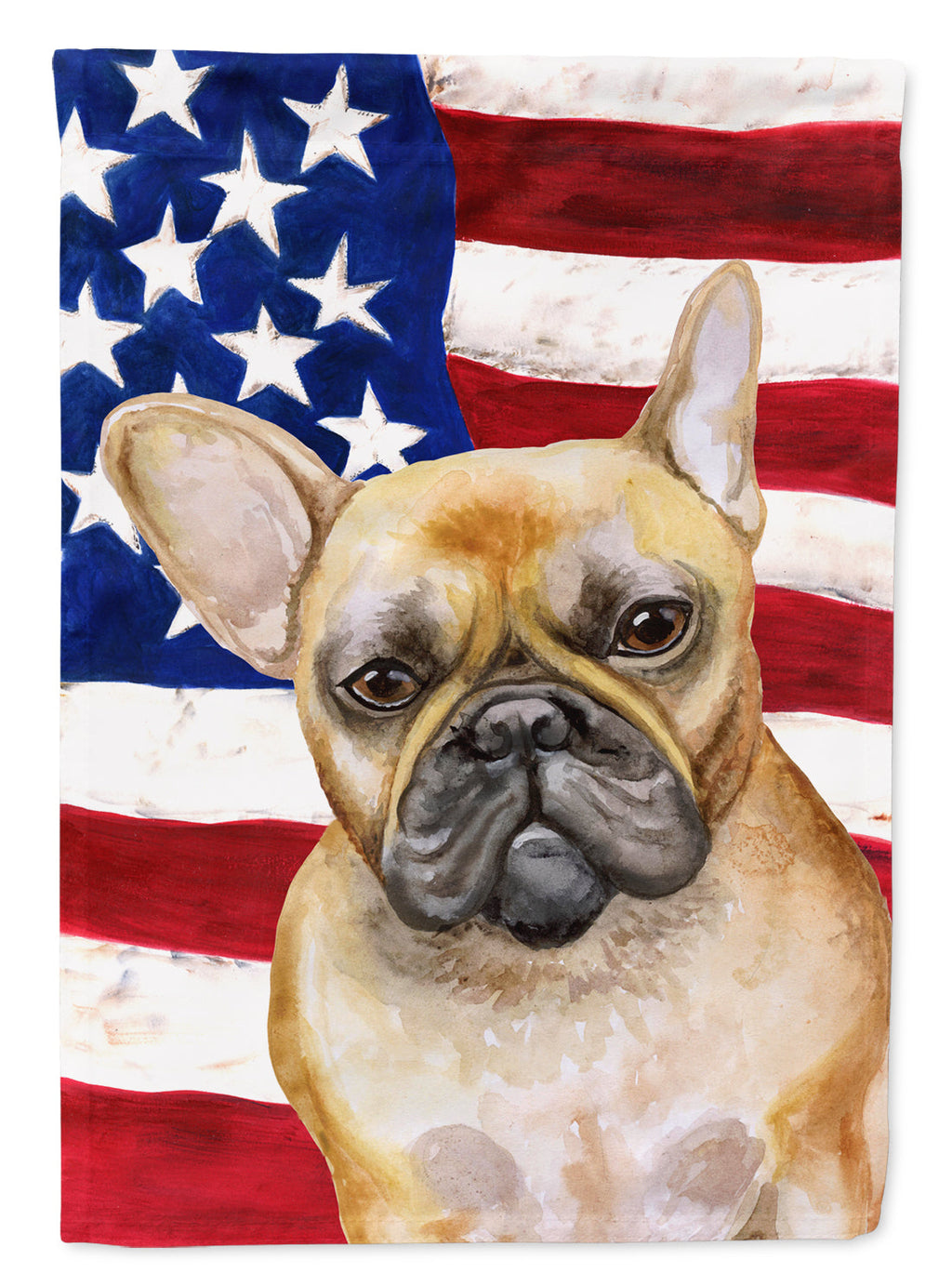 French Bulldog Patriotic House Flag 28x40 Porch Sleeve Pole Decorative Outside Yard Banner Artwork Wall Hanging, Polyester