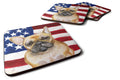 French Bulldog Patriotic Foam Coasters Set of 4 Cup Coasters for Indoor Outdoor, Tabletop Protection, Anti Slip, Mouse pad Material