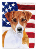 Jack Russell Terrier Patriotic House Flag 28x40 Porch Sleeve Pole Decorative Outside Yard Banner Artwork Wall Hanging, Polyester