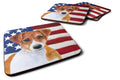 Jack Russell Terrier Patriotic Foam Coasters Set of 4 Cup Coasters for Indoor Outdoor, Tabletop Protection, Anti Slip, Mouse pad Material