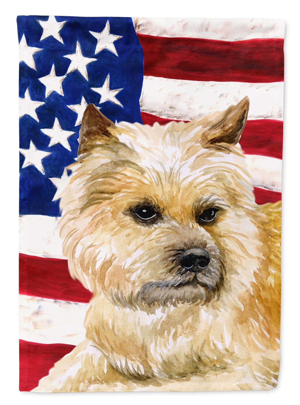 Cairn Terrier Patriotic House Flag 28x40 Porch Sleeve Pole Decorative Outside Yard Banner Artwork Wall Hanging, Polyester