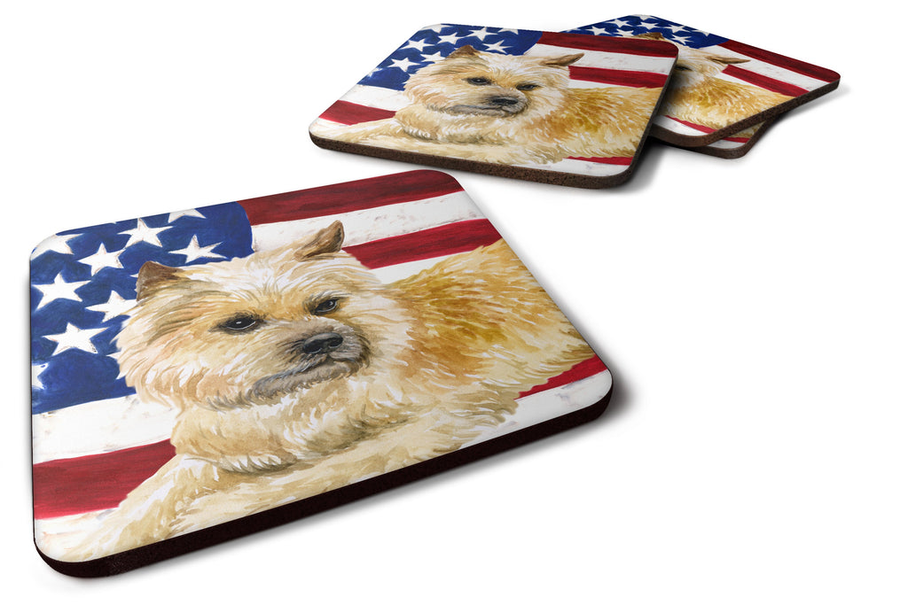 Cairn Terrier Patriotic Foam Coasters Set of 4 Cup Coasters for Indoor Outdoor, Tabletop Protection, Anti Slip, Mouse pad Material