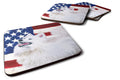 Samoyed Patriotic Foam Coasters Set of 4 Cup Coasters for Indoor Outdoor, Tabletop Protection, Anti Slip, Mouse pad Material