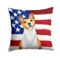Basenji Patriotic Decorative Throw Pillow 14x14 Indoor Outdoor Accent Cushion, Fabric Cover with Insert for Sofa, Bed, Porch & Living Room