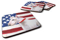 Bull Terrier Patriotic Foam Coasters Set of 4 Cup Coasters for Indoor Outdoor, Tabletop Protection, Anti Slip, Mouse pad Material