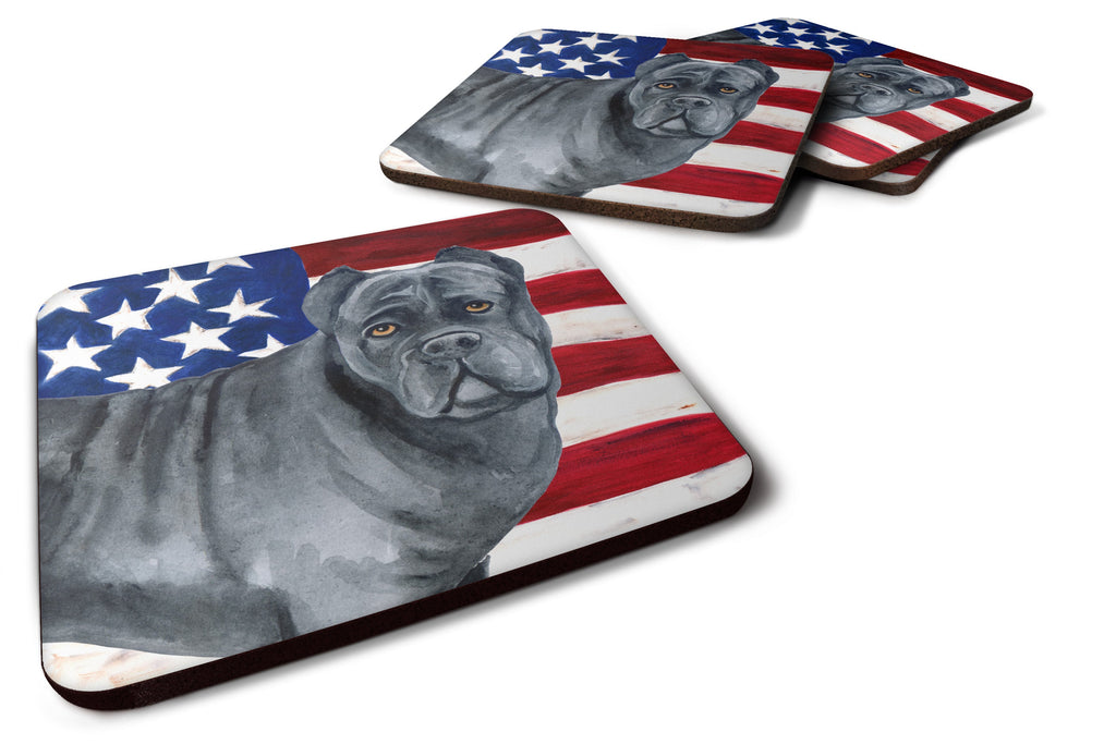 Cane Corso Patriotic Foam Coasters Set of 4 Cup Coasters for Indoor Outdoor, Tabletop Protection, Anti Slip, Mouse pad Material