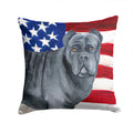Cane Corso Patriotic Decorative Throw Pillow 14x14 Indoor Outdoor Accent Cushion, Fabric Cover with Insert for Sofa, Bed, Porch & Living Room