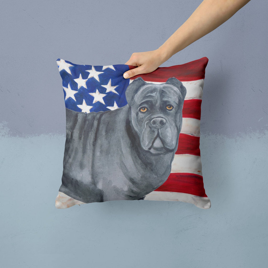 Cane Corso Patriotic Decorative Throw Pillow 14x14 Indoor Outdoor Accent Cushion, Fabric Cover with Insert for Sofa, Bed, Porch & Living Room