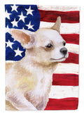 Chihuahua Leg up Patriotic House Flag 28x40 Porch Sleeve Pole Decorative Outside Yard Banner Artwork Wall Hanging, Polyester