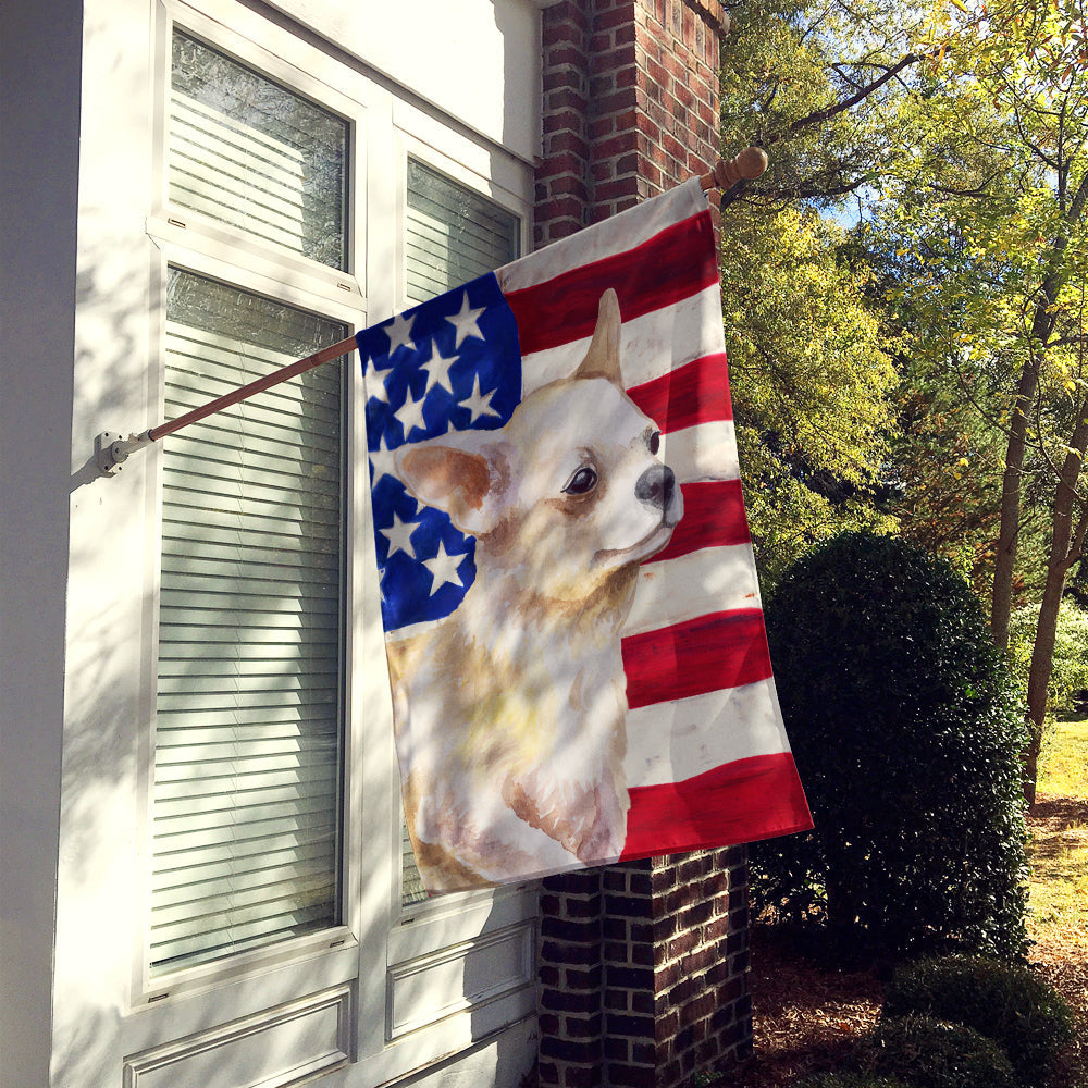 Chihuahua Leg up Patriotic House Flag 28x40 Porch Sleeve Pole Decorative Outside Yard Banner Artwork Wall Hanging, Polyester
