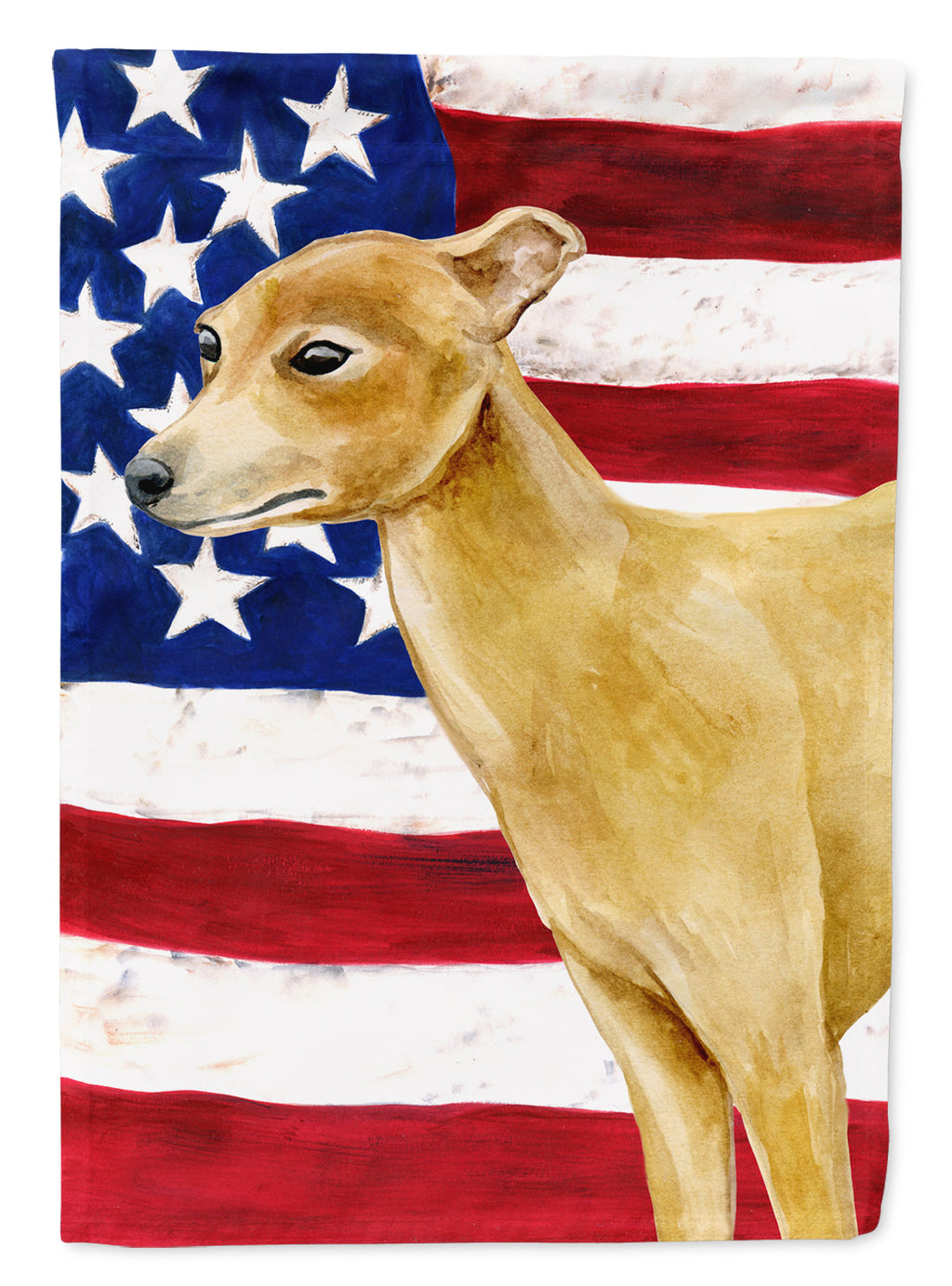 Italian Greyhound Patriotic House Flag 28x40 Porch Sleeve Pole Decorative Outside Yard Banner Artwork Wall Hanging, Polyester