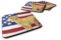 Italian Greyhound Patriotic Foam Coasters Set of 4 Cup Coasters for Indoor Outdoor, Tabletop Protection, Anti Slip, Mouse pad Material