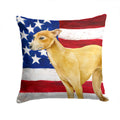 Italian Greyhound Patriotic Decorative Throw Pillow 14x14 Indoor Outdoor Accent Cushion, Fabric Cover with Insert for Sofa, Bed, Porch & Living Room