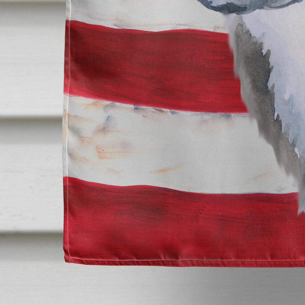 Newfoundland Puppy Patriotic House Flag 28x40 Porch Sleeve Pole Decorative Outside Yard Banner Artwork Wall Hanging, Polyester
