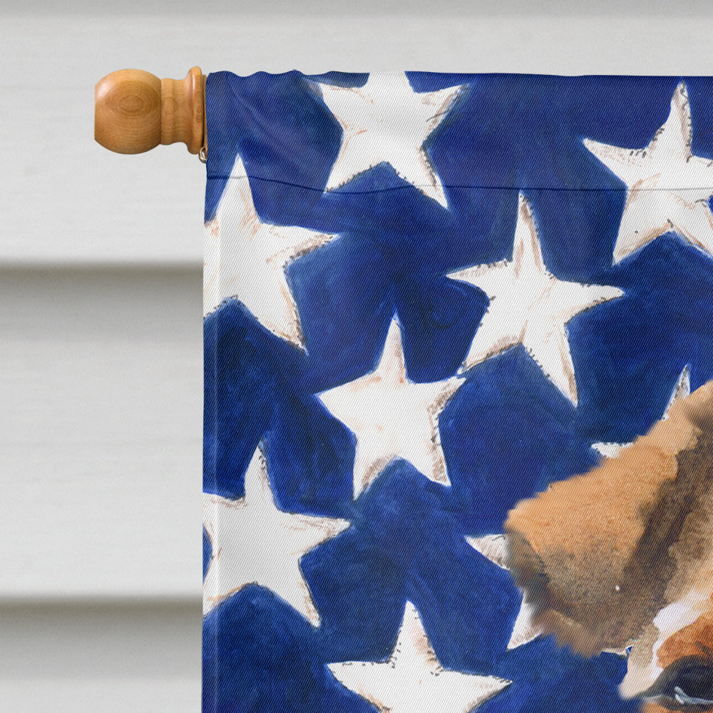 Welsh Terrier Patriotic House Flag 28x40 Porch Sleeve Pole Decorative Outside Yard Banner Artwork Wall Hanging, Polyester