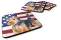 Welsh Terrier Patriotic Foam Coasters Set of 4 Cup Coasters for Indoor Outdoor, Tabletop Protection, Anti Slip, Mouse pad Material