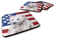 Westie Patriotic Foam Coasters Set of 4 Cup Coasters for Indoor Outdoor, Tabletop Protection, Anti Slip, Mouse pad Material